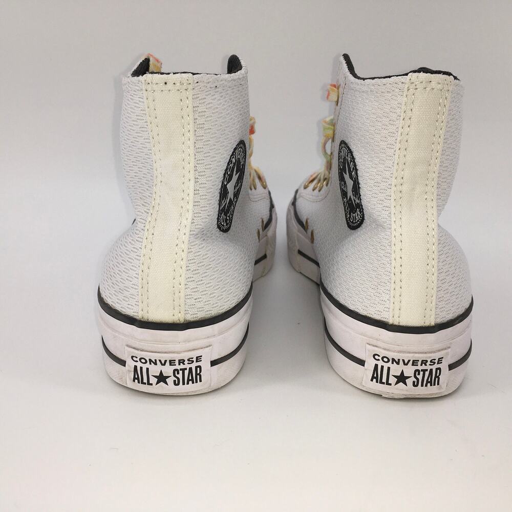 Converse CTAs Hi Lift Paint Splatter Platform Sneakers Womens 9 White Art Chunky - Picture 3 of 10